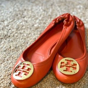 Tory Burch Flats Orange/Gold